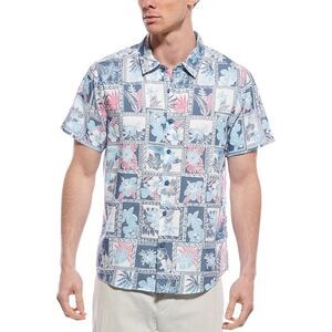 Endless Summer Mens Textured Button-Down Shirt, Blue